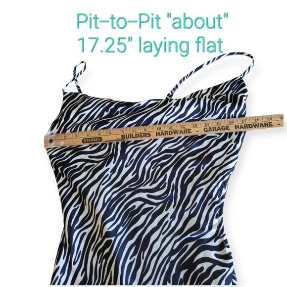 ACOA zebra print cowl neck cutout sleeveles minidress small - Picture 6 of 8